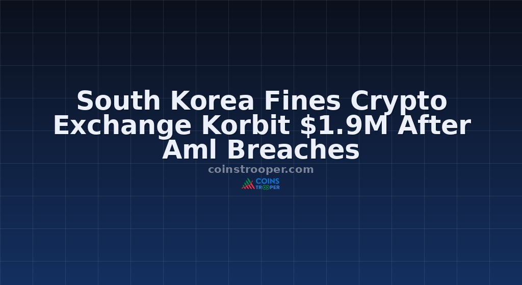 South Korea Fines Crypto Exchange Korbit $1.9M After Aml Breaches