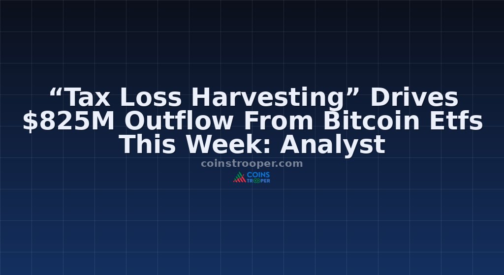 “Tax Loss Harvesting” Drives $825M Outflow From Bitcoin Etfs This Week: Analyst