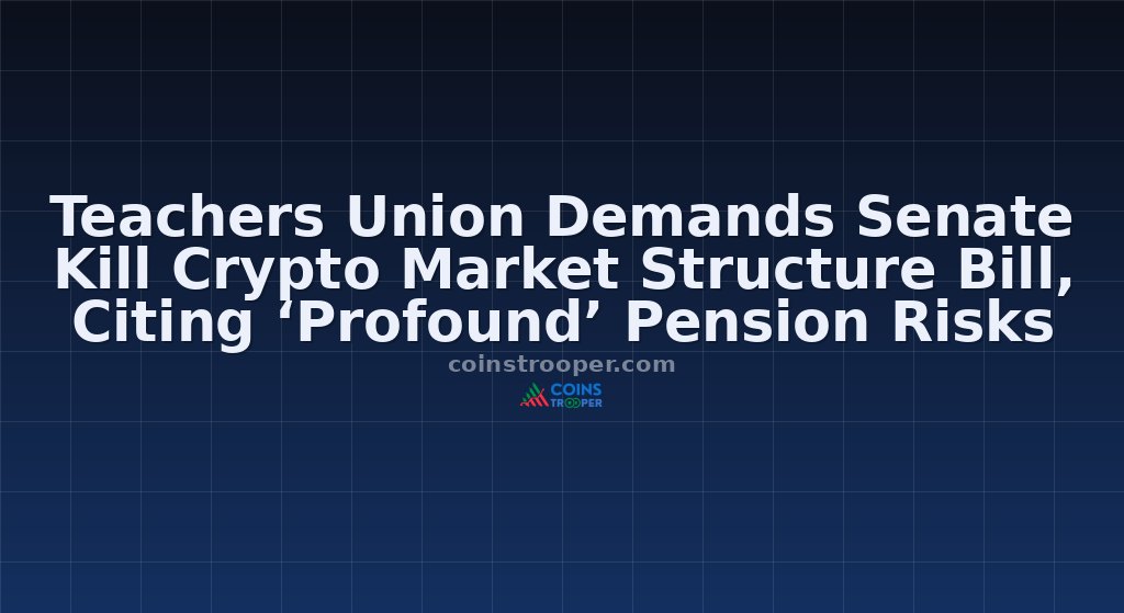 Teachers Union Demands Senate Kill Crypto Market Structure Bill, Citing ‘Profound’ Pension Risks