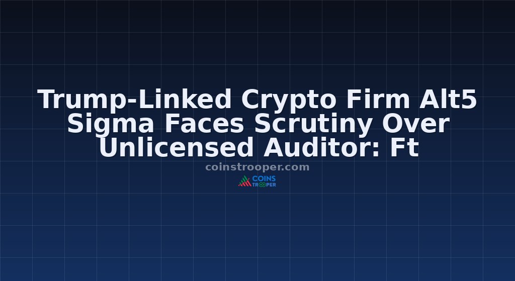 Trump-Linked Crypto Firm Alt5 Sigma Faces Scrutiny Over Unlicensed Auditor: Ft