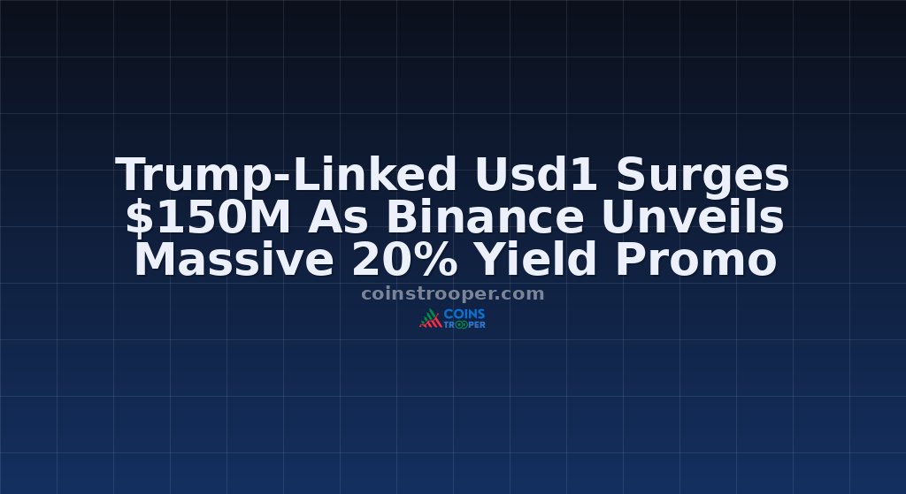 Trump-Linked Usd1 Surges $150M As Binance Unveils Massive 20% Yield Promo