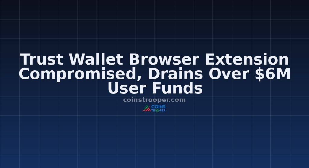 Trust Wallet Browser Extension Compromised, Drains Over $6M User Funds