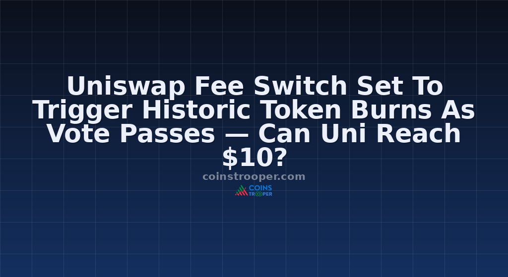 Uniswap Fee Switch Set To Trigger Historic Token Burns As Vote Passes — Can Uni Reach $10?