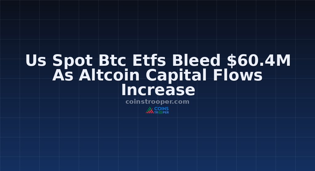 Us Spot Btc Etfs Bleed $60.4M As Altcoin Capital Flows Increase