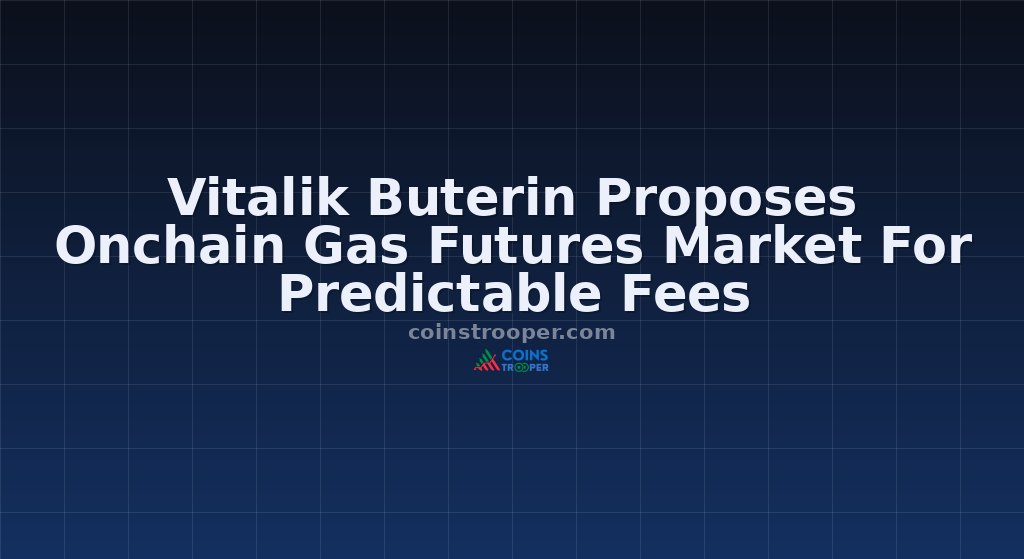 Vitalik Buterin Proposes Onchain Gas Futures Market For Predictable Fees