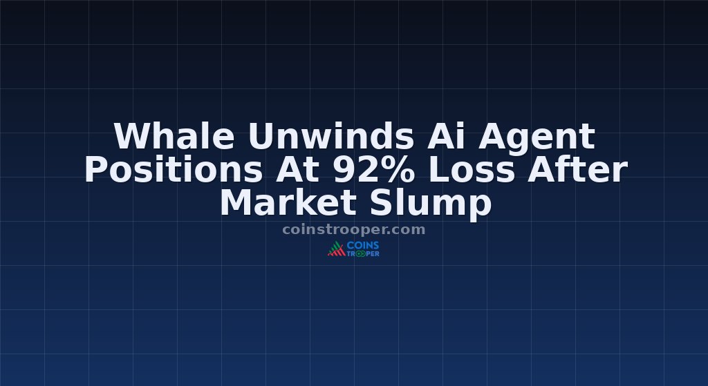 Whale Unwinds Ai Agent Positions At 92% Loss After Market Slump