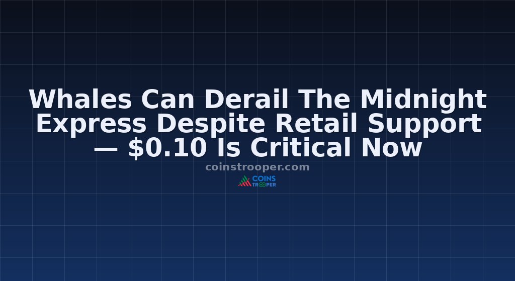 Whales Can Derail The Midnight Express Despite Retail Support — $0.10 Is Critical Now
