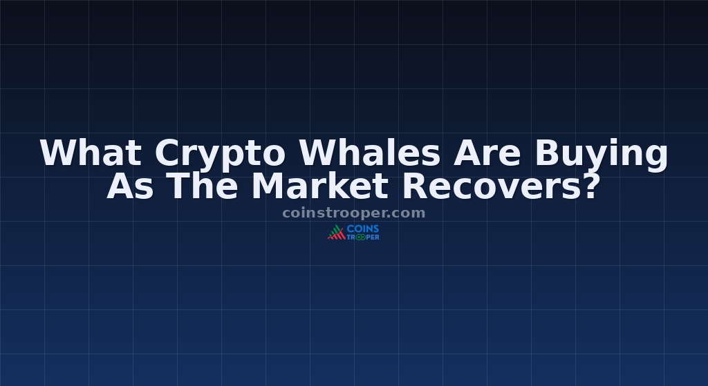 What Crypto Whales Are Buying As The Market Recovers?
