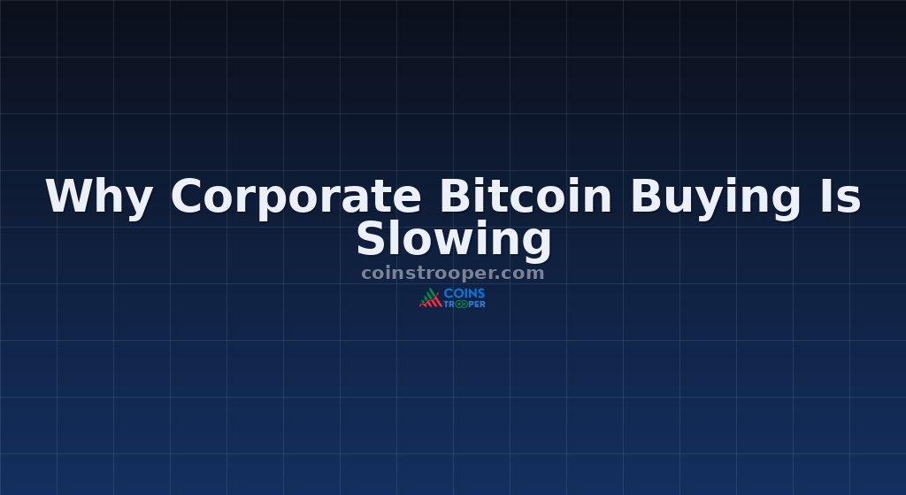 Why Corporate Bitcoin Buying Is Slowing