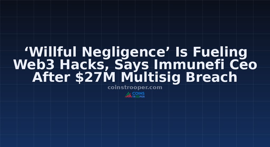 ‘Willful Negligence’ Is Fueling Web3 Hacks, Says Immunefi Ceo After $27M Multisig Breach