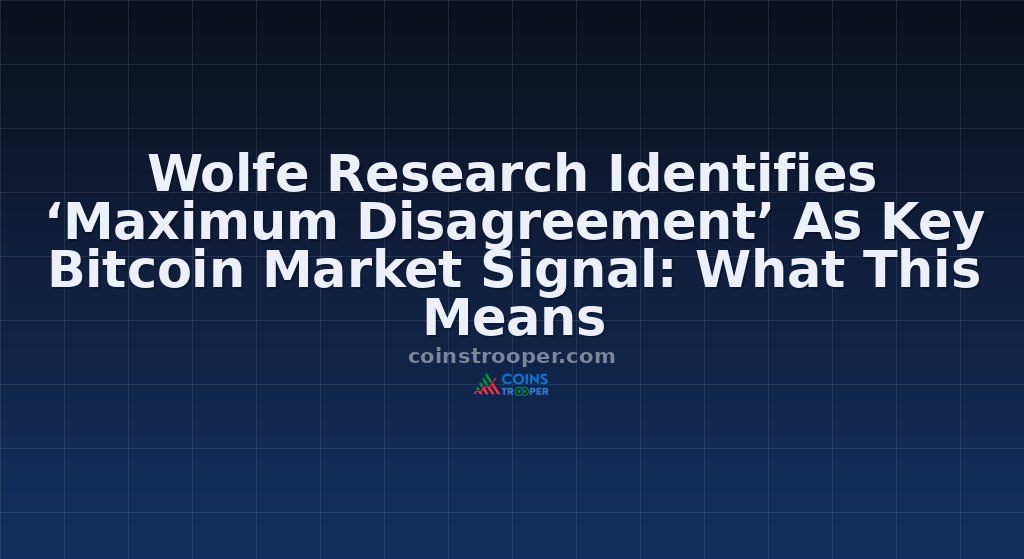 Wolfe Research Identifies ‘Maximum Disagreement’ As Key Bitcoin Market Signal: What This Means