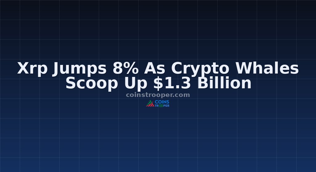 Xrp Jumps 8% As Crypto Whales Scoop Up $1.3 Billion 