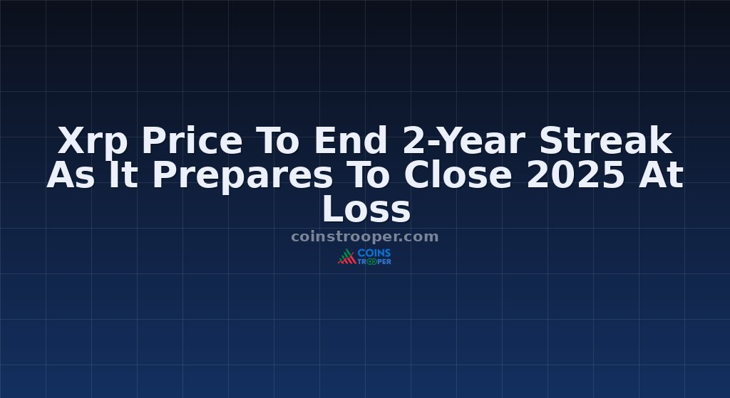 Xrp Price To End 2-Year Streak As It Prepares To Close 2025 At Loss