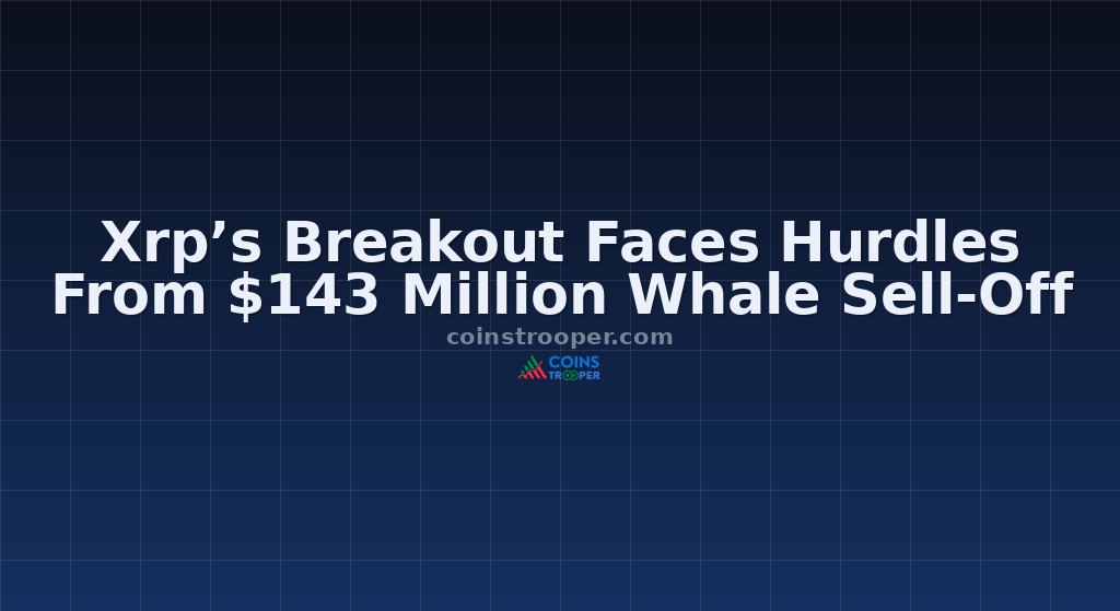 Xrp’s Breakout Faces Hurdles From $143 Million Whale Sell-Off