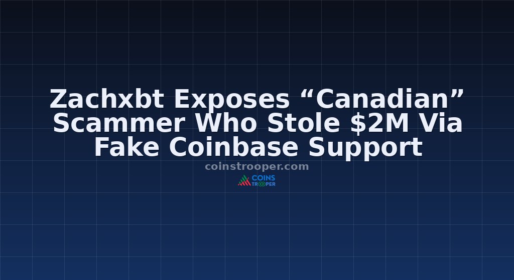 Zachxbt Exposes “Canadian” Scammer Who Stole $2M Via Fake Coinbase Support