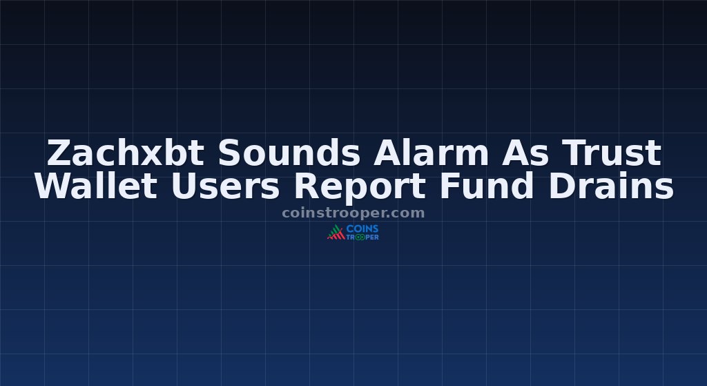 Zachxbt Sounds Alarm As Trust Wallet Users Report Fund Drains