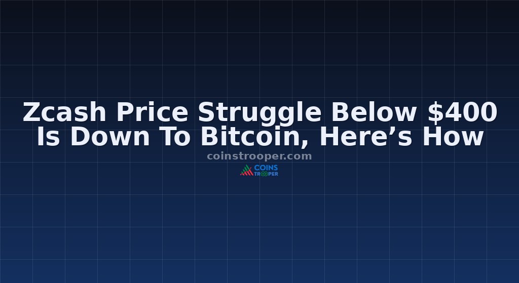 Zcash Price Struggle Below $400 Is Down To Bitcoin, Here’s How
