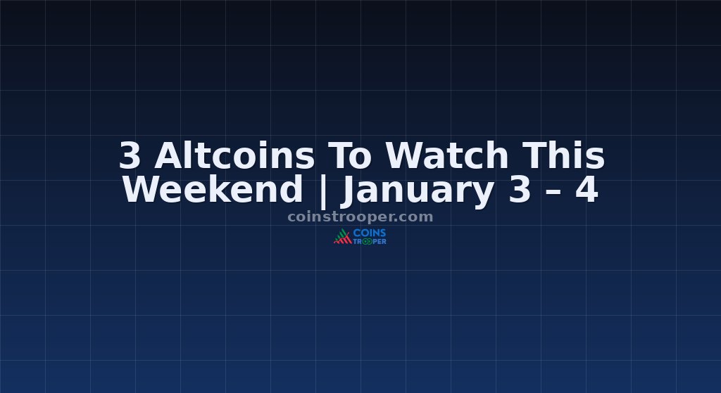 3 Altcoins To Watch This Weekend | January 3 – 4