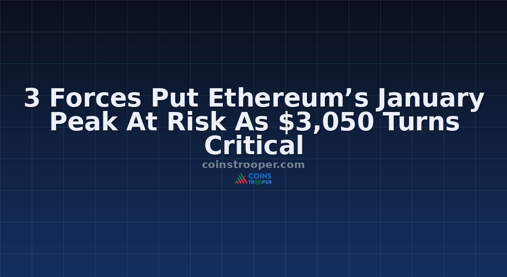 3 Forces Put Ethereum’s January Peak At Risk As $3,050 Turns Critical