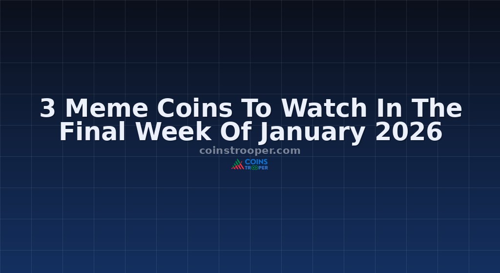 3 Meme Coins To Watch In The Final Week Of January 2026