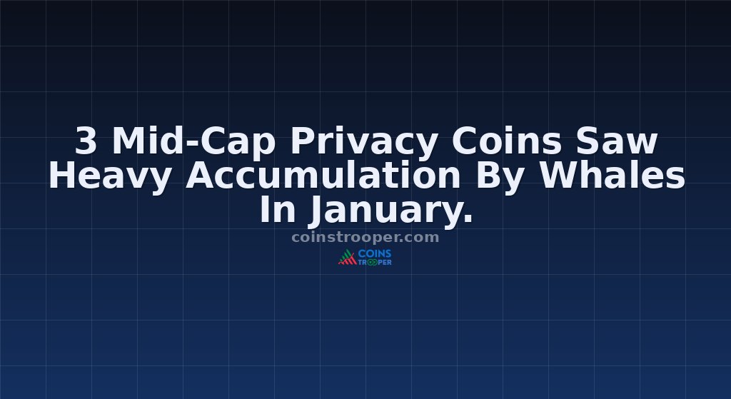 3 Mid-Cap Privacy Coins Saw Heavy Accumulation By Whales In January.