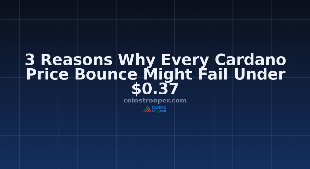 3 Reasons Why Every Cardano Price Bounce Might Fail Under $0.37