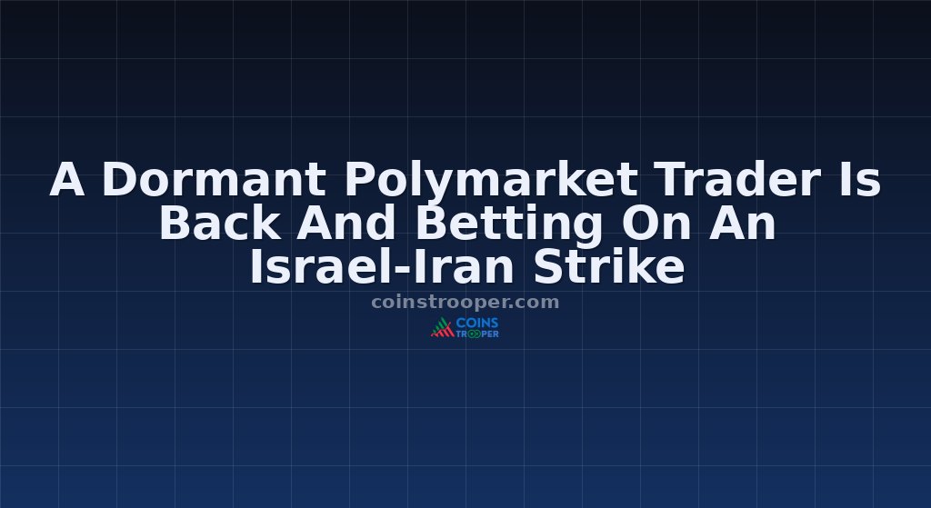 A Dormant Polymarket Trader Is Back And Betting On An Israel-Iran Strike
