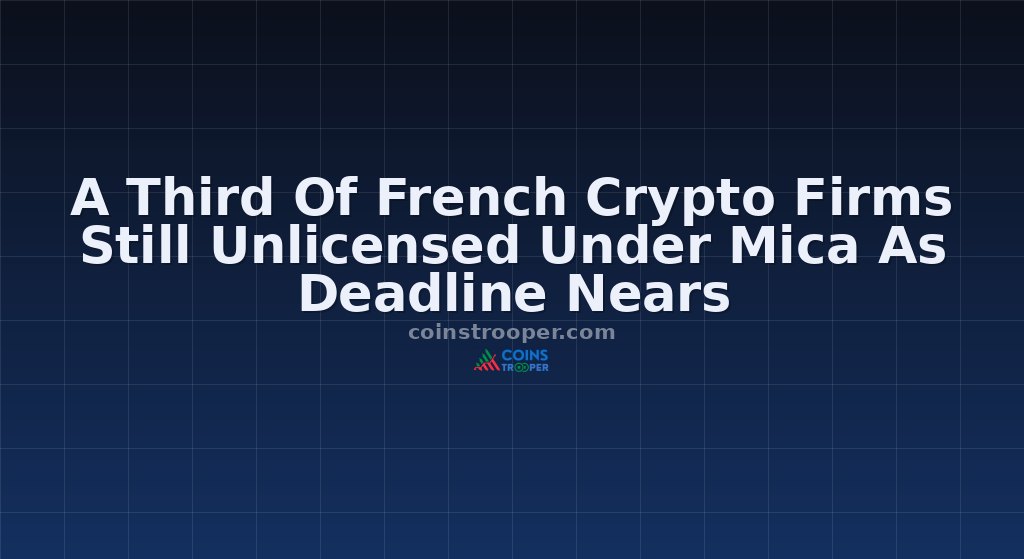 A Third Of French Crypto Firms Still Unlicensed Under Mica As Deadline Nears