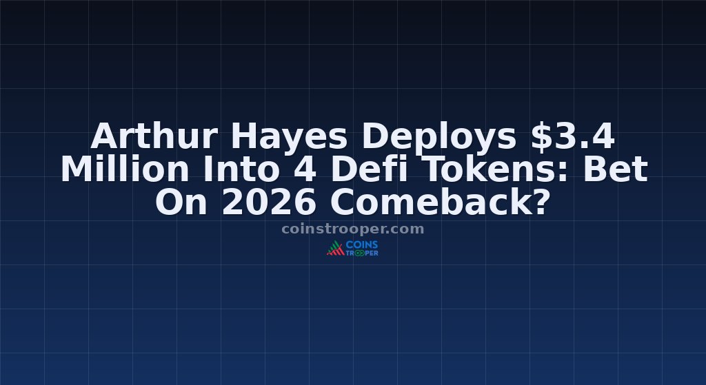 Arthur Hayes Deploys $3.4 Million Into 4 Defi Tokens: Bet On 2026 Comeback?