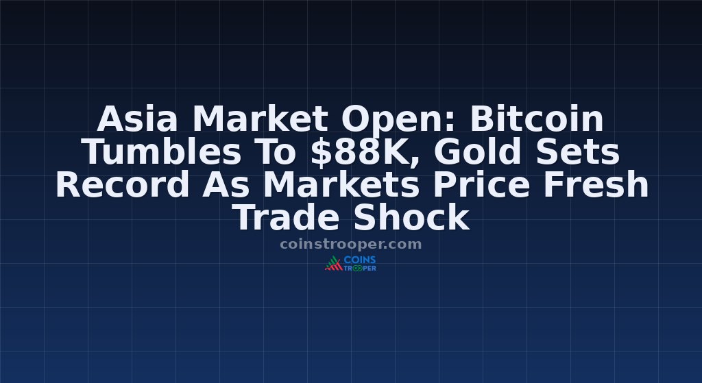 Asia Market Open: Bitcoin Tumbles To $88K, Gold Sets Record As Markets Price Fresh Trade Shock