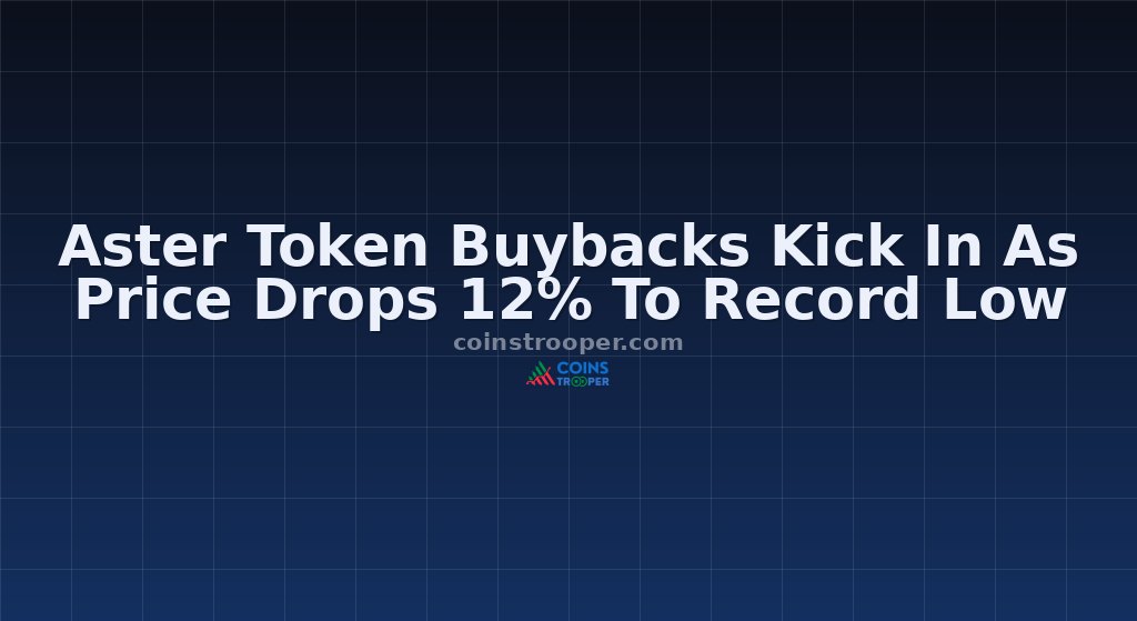 Aster Token Buybacks Kick In As Price Drops 12% To Record Low