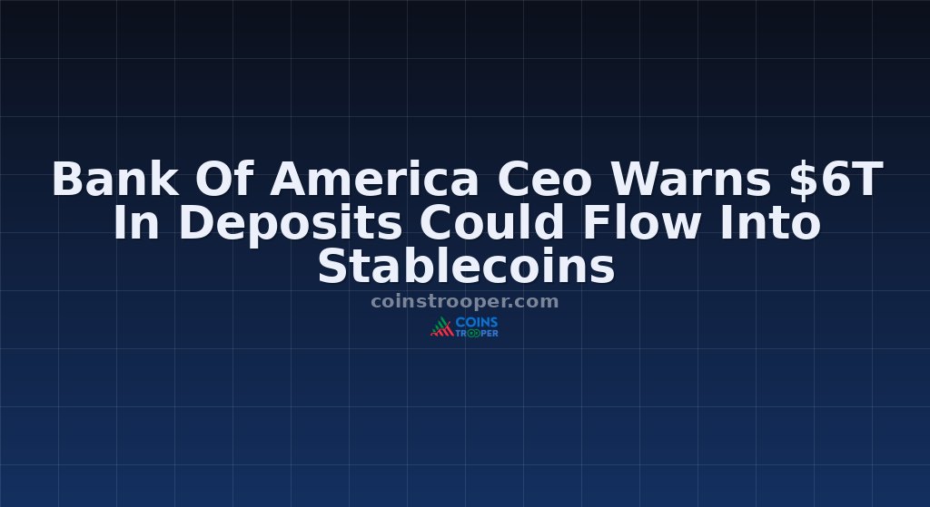 Bank Of America Ceo Warns $6T In Deposits Could Flow Into Stablecoins