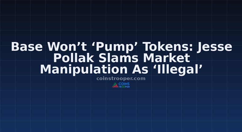 Base Won’t ‘Pump’ Tokens: Jesse Pollak Slams Market Manipulation As ‘Illegal’