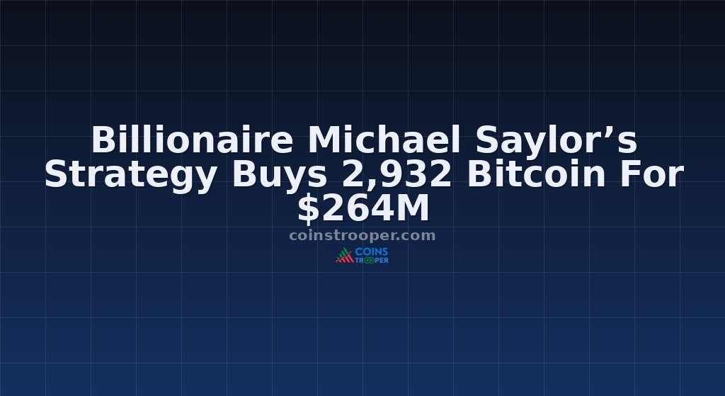Billionaire Michael Saylor’s Strategy Buys 2,932 Bitcoin For $264M