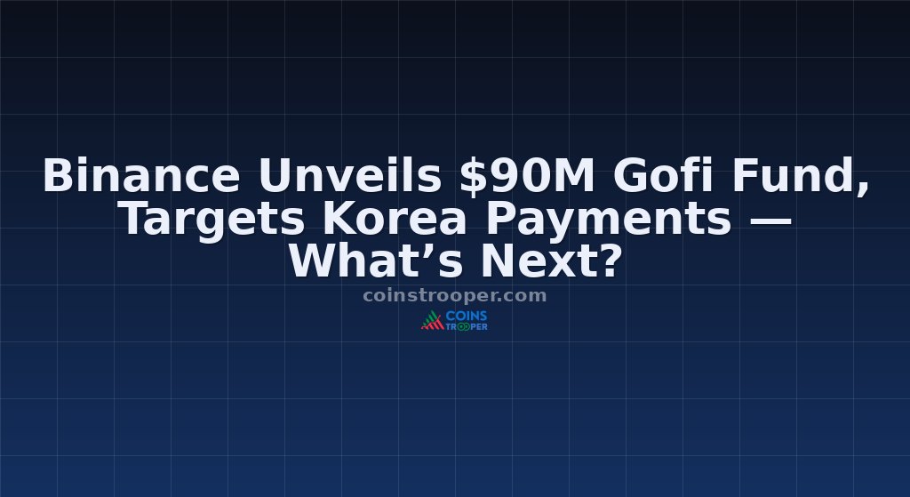 Binance Unveils $90M Gofi Fund, Targets Korea Payments — What’s Next?