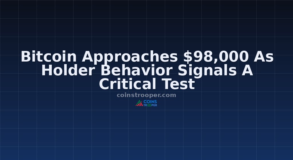 Bitcoin Approaches $98,000 As Holder Behavior Signals A Critical Test