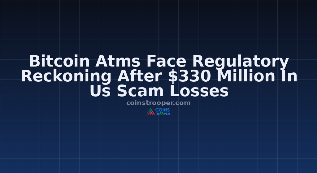 Bitcoin Atms Face Regulatory Reckoning After $330 Million In Us Scam Losses