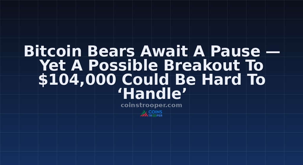 Bitcoin Bears Await A Pause — Yet A Possible Breakout To $104,000 Could Be Hard To ‘Handle’