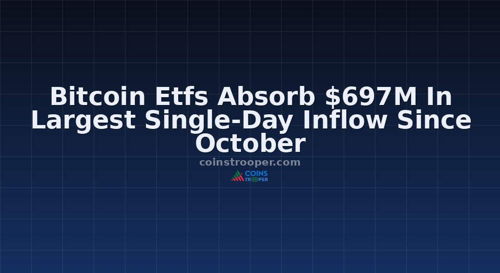 Bitcoin Etfs Absorb $697M In Largest Single-Day Inflow Since October