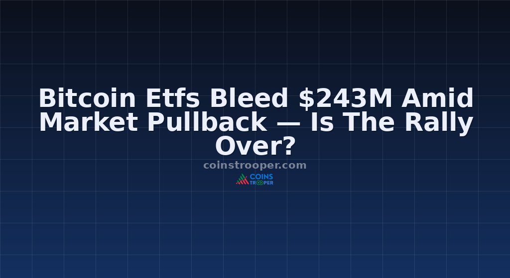 Bitcoin Etfs Bleed $243M Amid Market Pullback — Is The Rally Over?