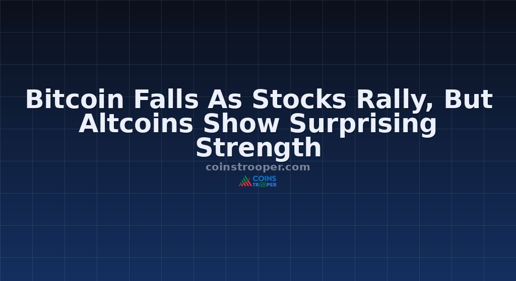 Bitcoin Falls As Stocks Rally, But Altcoins Show Surprising Strength