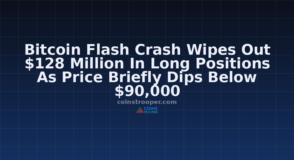 Bitcoin Flash Crash Wipes Out $128 Million In Long Positions As Price Briefly Dips Below $90,000