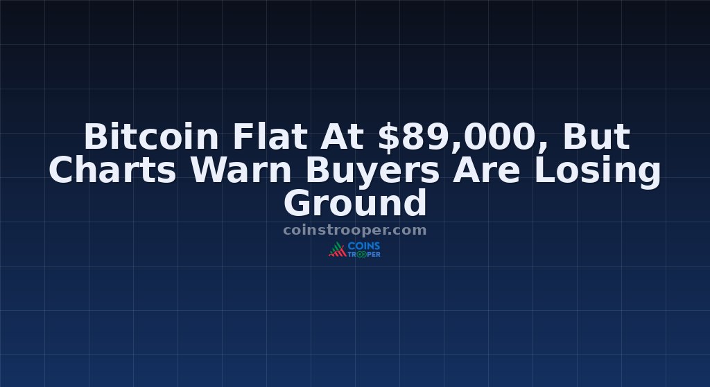 Bitcoin Flat At $89,000, But Charts Warn Buyers Are Losing Ground