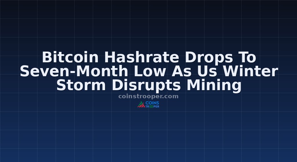 Bitcoin Hashrate Drops To Seven-Month Low As Us Winter Storm Disrupts Mining