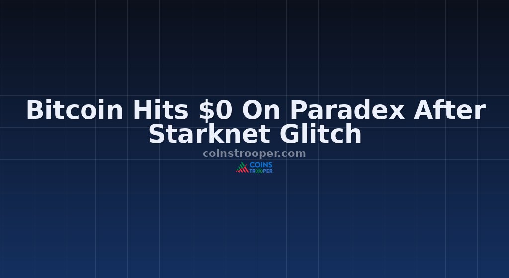 Bitcoin Hits $0 On Paradex After Starknet Glitch