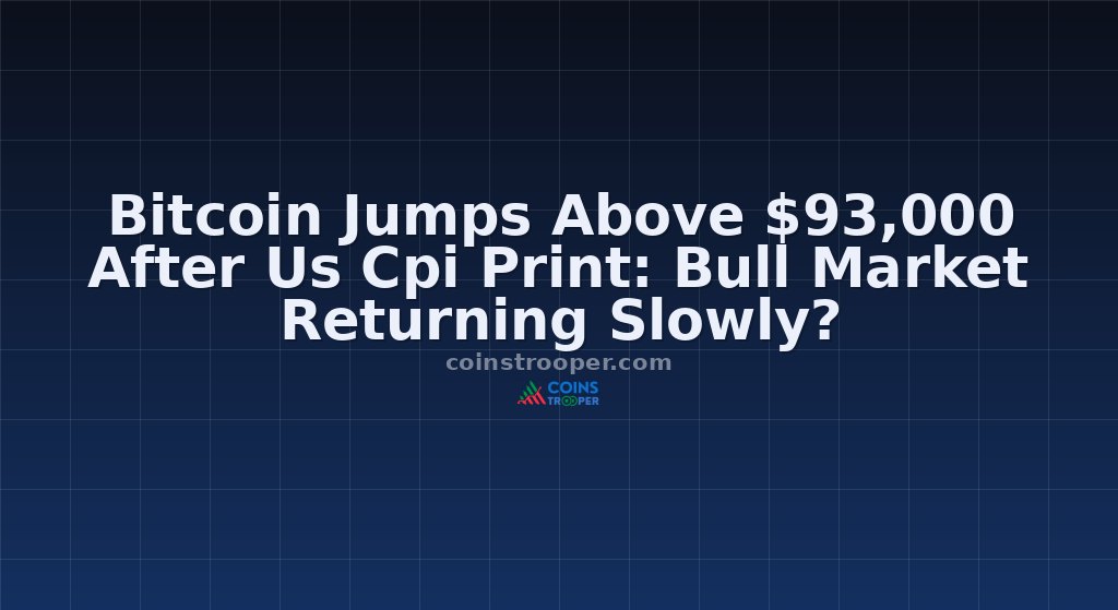 Bitcoin Jumps Above $93,000 After Us Cpi Print: Bull Market Returning Slowly?