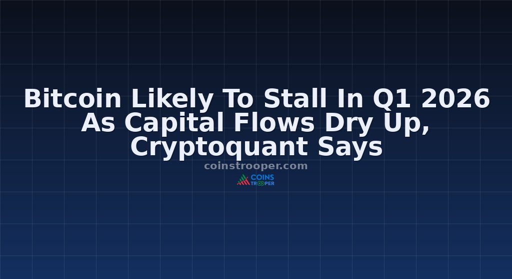 Bitcoin Likely To Stall In Q1 2026 As Capital Flows Dry Up, Cryptoquant Says