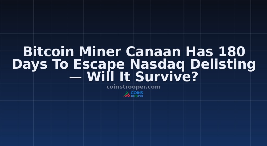 Bitcoin Miner Canaan Has 180 Days To Escape Nasdaq Delisting — Will It Survive?