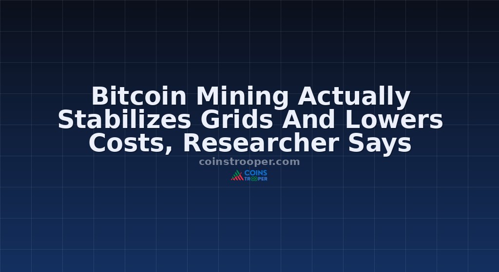 Bitcoin Mining Actually Stabilizes Grids And Lowers Costs, Researcher Says