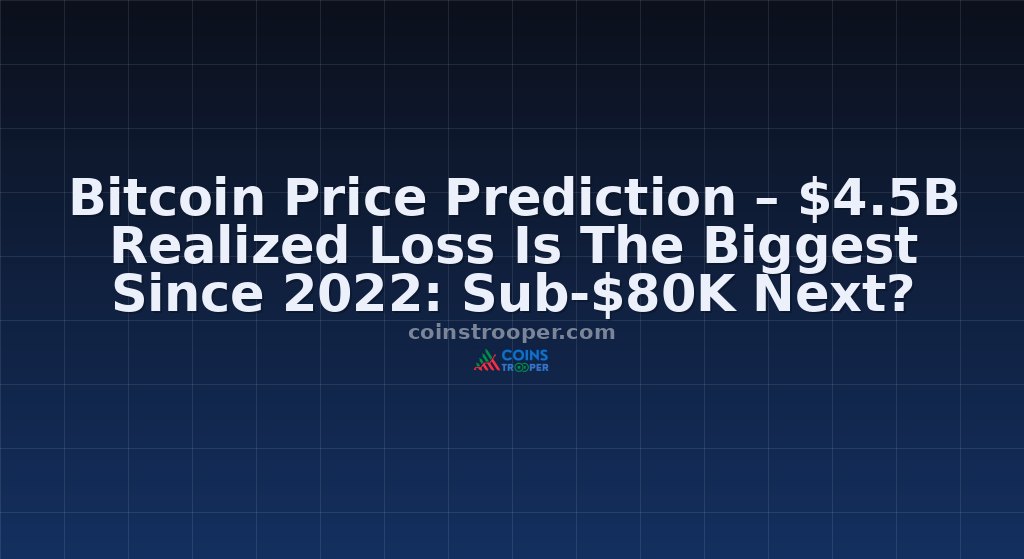 Bitcoin Price Prediction – $4.5B Realized Loss Is The Biggest Since 2022: Sub-$80K Next?